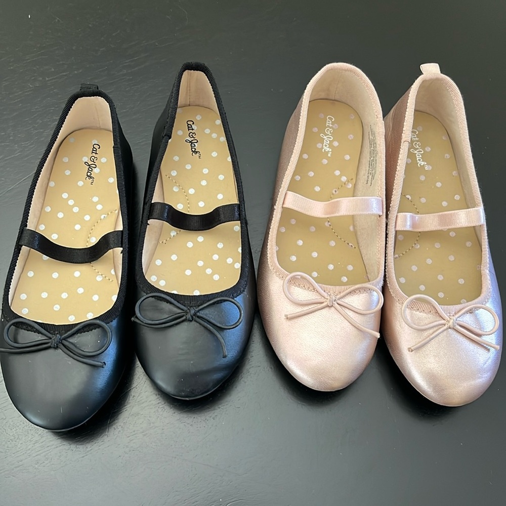 Ballet Flat Rose Gold Pink and Black Bundle